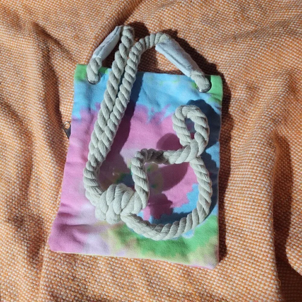 Deerfield Beach Florida Tie Dye Double Zip Rope Purse NWOT